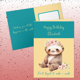 ハッピーバースデーウィッシュの名前を黄色にする カード