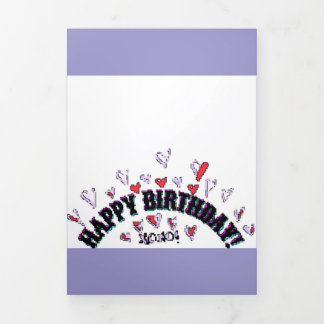 ハッピーバースデーウィッシュカードピクセルアート 三つ折り招待状