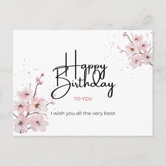 ハッピーバースデーウィッシュカード ポストカード (正面)