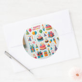 ハッピーバースデーウィッシュステッカー» ラウンドシール (封筒)