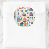ハッピーバースデーウィッシュステッカー» ラウンドシール (バッグ)