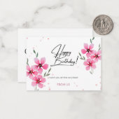 ハッピーバースデーウィッシュフラットノートカードデザイン ノートカード (正面/裏面インサイチュ)