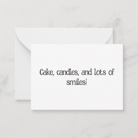 ハッピーバースデーウィッシュフラットノートカードデザイン ノートカード (裏面)