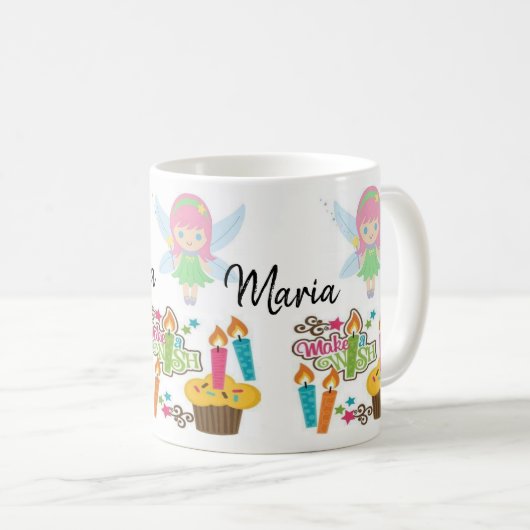 ハッピーバースデーウィッシュマグカップを作る コーヒーマグカップ (正面右)