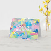 ハッピーバースデーウィッシュ抽象芸術アートカード カード (黄色い花)