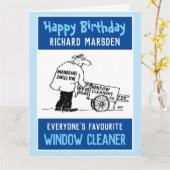 ハッピーバースデーウィンドウクリーナー カード (黄色い花)