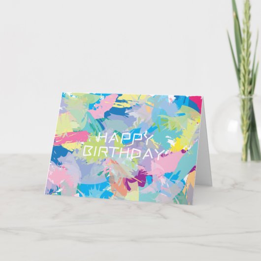 ハッピーバースデーウィーズ抽象芸術モダンアート カード (正面)