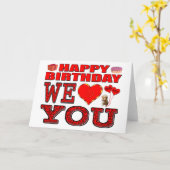 ハッピーバースデーウェラブユー カード (黄色い花)