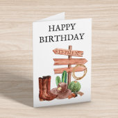 ハッピーバースデーウエスタンカウボーイブーツ カード
