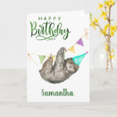 ハッピーバースデーウォーターカラーキュートスロッス カード (黄色い花)