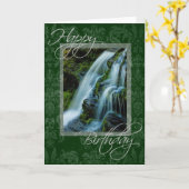 ハッピーバースデーウォーターフォールシーン カード (黄色い花)