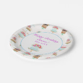 ハッピーバースデーウオータカラーフローラケーキ ペーパープレート (アングル)