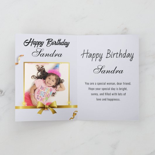 ハッピーバースデーウオータカラーフローラブーケカード カード (内部)