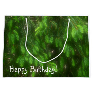 ハッピーバースデーウッドシパインブーシュ ラージペーパーバッグ