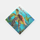 ハッピーバースデーウミガメ スタンダードランチョンナプキン (角)