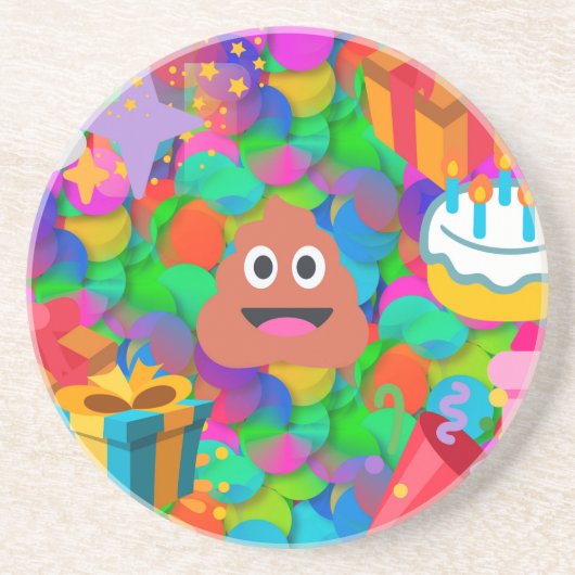 ハッピーバースデーウンチ絵文字 コースター (正面)