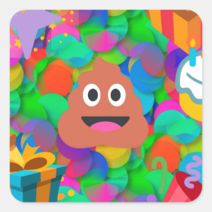 ハッピーバースデーウンチ絵文字 スクエアシール