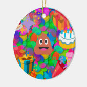 ハッピーバースデーウンチ絵文字 セラミックオーナメント (左)