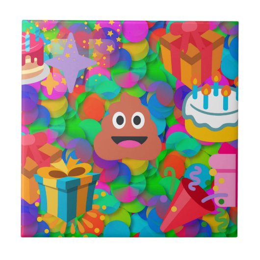 ハッピーバースデーウンチ絵文字 タイル (正面)