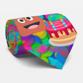 ハッピーバースデーウンチ絵文字 ネクタイ (ロール)