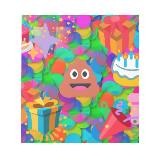 ハッピーバースデーウンチ絵文字 ノートパッド (正面)