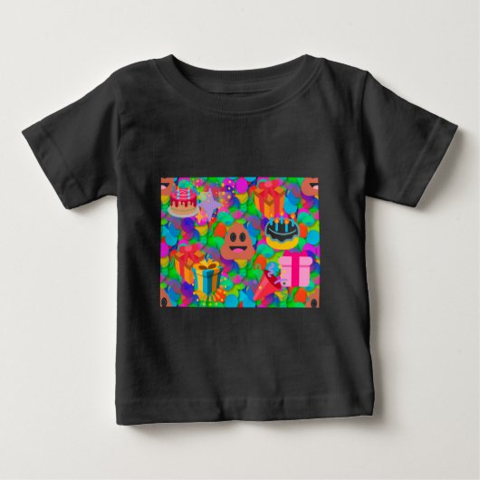 ハッピーバースデーウンチ絵文字 ベビーTシャツ (正面)