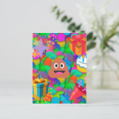 ハッピーバースデーウンチ絵文字 ポストカード (スタンド正面)