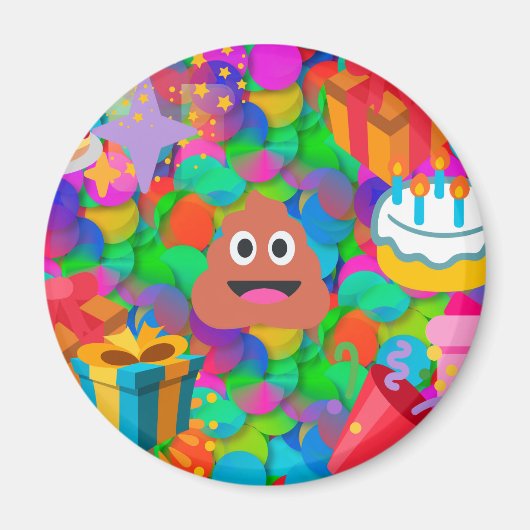 ハッピーバースデーウンチ絵文字 マグネット (正面)
