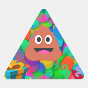 ハッピーバースデーウンチ絵文字 三角形シール
