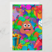 ハッピーバースデーウンチ絵文字 便箋 (正面/裏面)