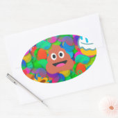 ハッピーバースデーウンチ絵文字 楕円形シール (封筒)