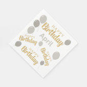 ハッピーバースデーエイプリル誕生日ペーパーナプキン スタンダードランチョンナプキン (角)