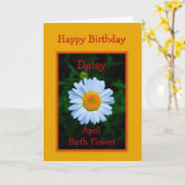 ハッピーバースデーエイプリル誕生花 カード (黄色い花)