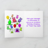 ハッピーバースデーエイリアンパーティー カード (内部)