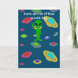 ハッピーバースデーエイリアン宇宙カード カード