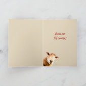 ハッピーバースデーエウおもしろいヒツェ動物ユーモア カード (内部)