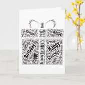 ハッピーバースデーエレガントおもしろいカードワードアート カード (黄色い花)