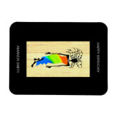 ハッピーバースデーエレガントとアスタイリッシュフリカ人女性 マグネット (横)