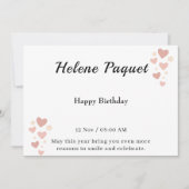 ハッピーバースデーエレガントカード 招待状 (正面)
