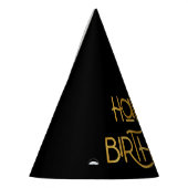 ハッピーバースデーエレガントタイポグラフィ パーティーハット (左)