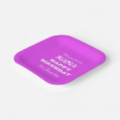 ハッピーバースデーエレガントナナスクリプトシンプルシック ペーパープレート (傾斜あり)