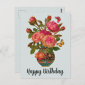 ハッピーバースデーエレガントビクトリアンバラ ポストカード (正面/裏面)
