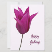 ハッピーバースデーエレガントピンクチューリップミニマリストboho シーズンカード (正面)