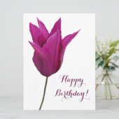 ハッピーバースデーエレガントピンクチューリップミニマリストboho シーズンカード (スタンド正面)