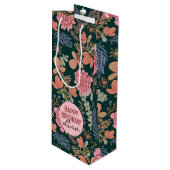 ハッピーバースデーエレガントフローラロゼワイン ワインギフトバッグ (正面アングル)