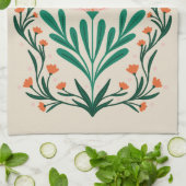 ハッピーバースデーエレガントフローラ枠 キッチンタオル (折り畳み)