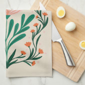 ハッピーバースデーエレガントフローラ枠 キッチンタオル (四つ折り)