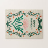 ハッピーバースデーエレガントフローラ枠 ジグソーパズル (横)