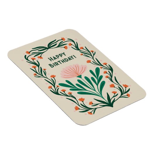 ハッピーバースデーエレガントフローラ枠 マグネット (右側)