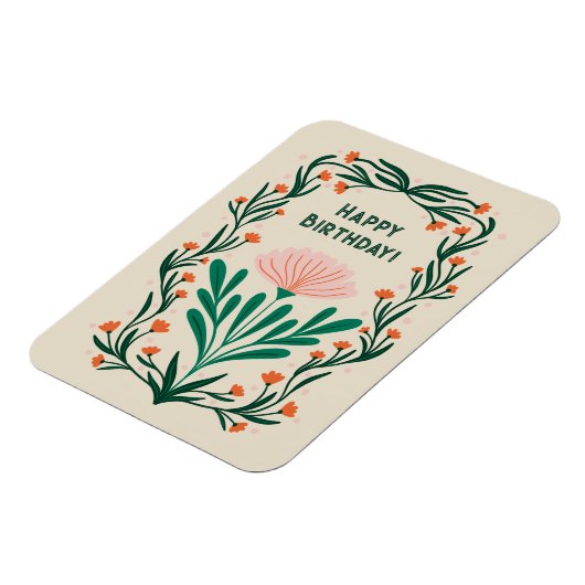 ハッピーバースデーエレガントフローラ枠 マグネット (左側)